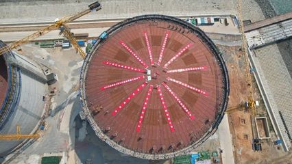 大干一百天 奋进新征程丨阳江LNG项目首罐气顶升顺利完成